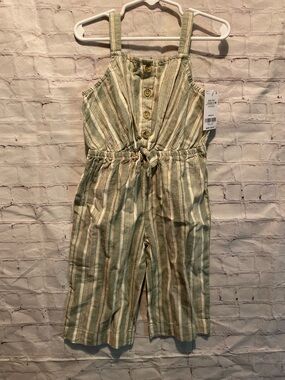 New with tags Striped Green & Cream Girls' Jumpsuit